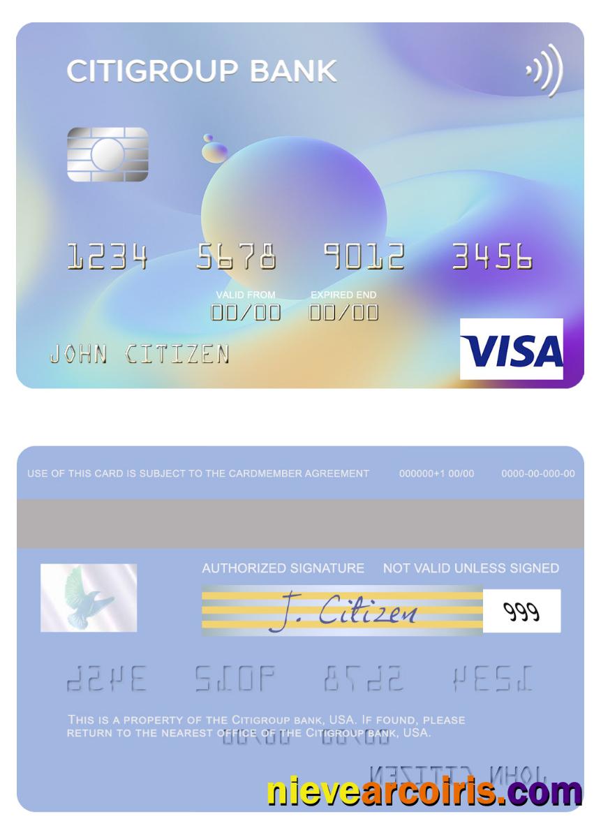 USA Citigroup Bank visa card